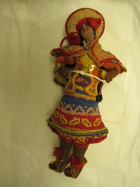 Quechua. <em>Doll</em>. Cotton, leather, sequins, beads, Height: 6 5/16 in. (16 cm). Brooklyn Museum, Gift of Dr. Werner Muensterberger, 64.210.19. Creative Commons-BY (Photo: Brooklyn Museum, CUR.64.210.19.jpg)