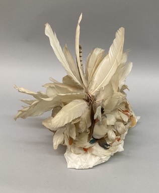 Karaja. <em>Headdress</em>, 20th century. Feathers, plant fiber, 10 3/4 × 13 × 12 1/2 in. (27.3 × 33 × 31.8 cm). Brooklyn Museum, A. Augustus Healy Fund, 64.214.3. Creative Commons-BY (Photo: Brooklyn Museum, CUR.64.214.3.jpg)