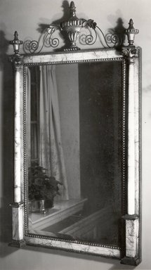  <em>"Bilboa" Looking Glass</em>, ca. 1785-1800. Wood, scagliola and glass, 40 x 22 3/4 in. (101.6 x 57.8 cm). Brooklyn Museum, Gift of Mr. and Mrs. Daniel L. Silberberg, 64.85.2. Creative Commons-BY (Photo: , CUR.64.85.2_print_bw.jpg)