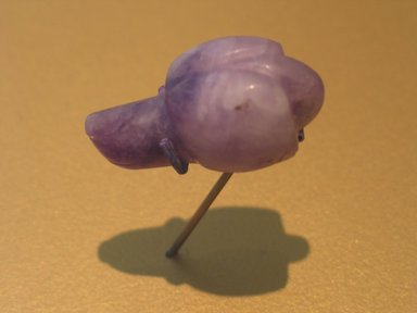  <em>Amulet in the Form of Long-Nosed Baboon</em>, ca. 1938-1700 B.C.E. Amethyst, 13/16 x 7/8 x 1 7/8 in. (2 x 2.3 x 4.7 cm). Brooklyn Museum, Charles Edwin Wilbour Fund, 66.171.2. Creative Commons-BY (Photo: Brooklyn Museum, CUR.66.171.2_erg2.jpg)