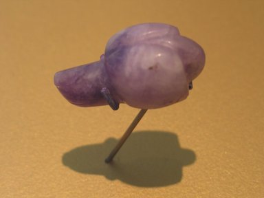  <em>Amulet in the Form of Long-Nosed Baboon</em>, ca. 1938–1700 B.C.E. Amethyst, 13/16 x 7/8 x 1 7/8 in. (2 x 2.3 x 4.7 cm). Brooklyn Museum, Charles Edwin Wilbour Fund, 66.171.2. Creative Commons-BY (Photo: Brooklyn Museum, CUR.66.171.2_erg2.jpg)