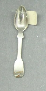  <em>Child's Spoon</em>, ca. 1880. White metal, 2 5/8 in. (6.7 cm). Brooklyn Museum, Gift of Amelia Beard Hollenback, 66.25.36. Creative Commons-BY (Photo: Brooklyn Museum, CUR.66.25.36.jpg)