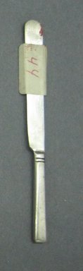  <em>Child's Dinner Knife</em>, ca. 1880. White metal, 3 1/8 in. (7.9 cm). Brooklyn Museum, Gift of Amelia Beard Hollenback, 66.25.44. Creative Commons-BY (Photo: Brooklyn Museum, CUR.66.25.44.jpg)
