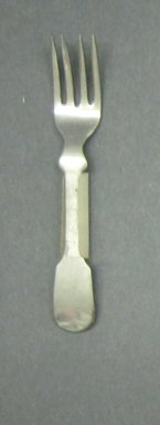  <em>Child's Dinner Fork</em>, ca. 1880. White metal, 2 5/8 in. (6.7 cm). Brooklyn Museum, Gift of Amelia Beard Hollenback, 66.25.45. Creative Commons-BY (Photo: Brooklyn Museum, CUR.66.25.45.jpg)