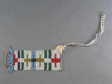 Zulu (Shembe Church style). <em>Neck Ornament (Utheye)</em>, 20th century. Glass seed beads, natural fiber, 13 3/8 in. (34 cm). Brooklyn Museum, Gift of Mr. and Mrs. Jerome Blum, 66.86.20. Creative Commons-BY (Photo: Brooklyn Museum, CUR.66.86.20_overall.jpg)