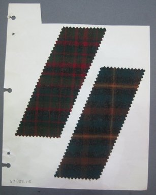 Fab-Tex Inc.. <em>Fabric Swatch</em>, 1963-1966. Wool, sheet: 8 1/4 x 10 1/2 in. (21 x 26.7 cm). Brooklyn Museum, Gift of Fab-Tex Inc., 67.158.110 (Photo: Brooklyn Museum, CUR.67.158.110.jpg)