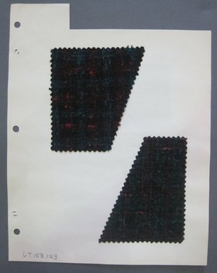 Fab-Tex Inc.. <em>Fabric Swatch</em>, 1963-1966. Wool, sheet: 8 1/4 x 10 1/2 in. (21 x 26.7 cm). Brooklyn Museum, Gift of Fab-Tex Inc., 67.158.123 (Photo: Brooklyn Museum, CUR.67.158.123.jpg)