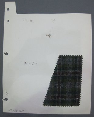 Fab-Tex Inc.. <em>Fabric Swatch</em>, 1963-1966. Wool, sheet: 8 1/4 x 10 1/2 in. (21 x 26.7 cm). Brooklyn Museum, Gift of Fab-Tex Inc., 67.158.128 (Photo: Brooklyn Museum, CUR.67.158.128.jpg)