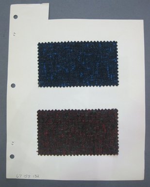 Fab-Tex Inc.. <em>Fabric Swatch</em>, 1963-1966. Wool, sheet: 8 1/4 x 10 1/2 in. (21 x 26.7 cm). Brooklyn Museum, Gift of Fab-Tex Inc., 67.158.132 (Photo: Brooklyn Museum, CUR.67.158.132.jpg)