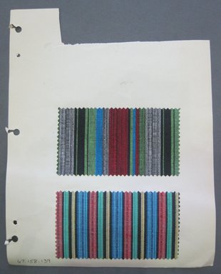 Fab-Tex Inc.. <em>Fabric Swatch</em>, 1963-1966. Cotton, sheet: 8 1/4 x 10 1/2 in. (21 x 26.7 cm). Brooklyn Museum, Gift of Fab-Tex Inc., 67.158.139 (Photo: Brooklyn Museum, CUR.67.158.139.jpg)