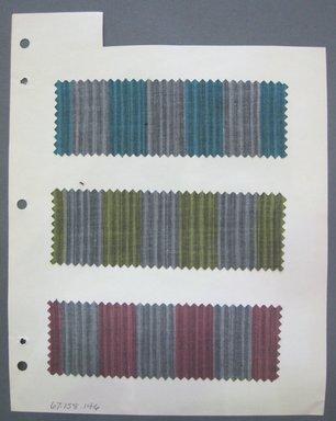 Fab-Tex Inc.. <em>Fabric Swatch</em>, 1963-1966. Cotton, sheet: 8 1/4 x 10 1/2 in. (21 x 26.7 cm). Brooklyn Museum, Gift of Fab-Tex Inc., 67.158.146 (Photo: Brooklyn Museum, CUR.67.158.146.jpg)