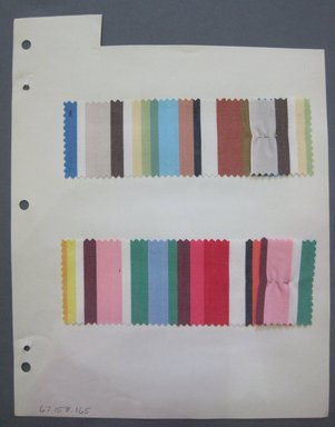 Fab-Tex Inc.. <em>Fabric Swatch</em>, 1963-1966. Cotton, sheet: 8 1/4 x 10 1/2 in. (21 x 26.7 cm). Brooklyn Museum, Gift of Fab-Tex Inc., 67.158.165 (Photo: Brooklyn Museum, CUR.67.158.165.jpg)