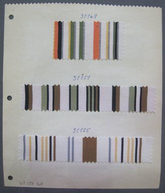 Fab-Tex Inc.. <em>Fabric Swatch</em>, 1963-1966. Cotton, sheet: 8 1/4 x 9 1/2 in. (21 x 24.1 cm). Brooklyn Museum, Gift of Fab-Tex Inc., 67.158.168 (Photo: Brooklyn Museum, CUR.67.158.168.jpg)