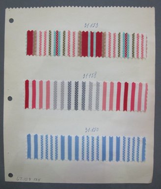 Fab-Tex Inc.. <em>Fabric Swatch</em>, 1963-1966. Cotton and synthetic, sheet: 8 1/4 x 9 1/2 in. (21 x 24.1 cm). Brooklyn Museum, Gift of Fab-Tex Inc., 67.158.185 (Photo: Brooklyn Museum, CUR.67.158.185.jpg)