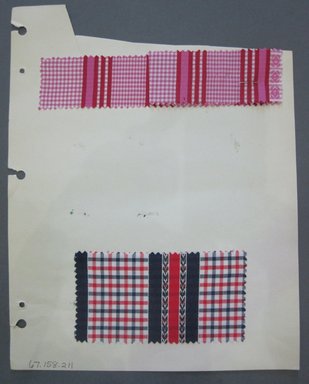 Fab-Tex Inc.. <em>Fabric Swatch</em>, 1963-1966. Cotton, sheet: 8 1/4 x 10 1/2 in. (21 x 26.7 cm). Brooklyn Museum, Gift of Fab-Tex Inc., 67.158.211 (Photo: Brooklyn Museum, CUR.67.158.211.jpg)