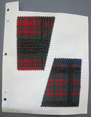 Fab-Tex Inc.. <em>Fabric Swatch</em>, 1963-1966. Wool, sheet: 8 1/4 x 10 1/2 in. (21 x 26.7 cm). Brooklyn Museum, Gift of Fab-Tex Inc., 67.158.251 (Photo: Brooklyn Museum, CUR.67.158.251.jpg)
