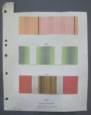Fab-Tex Inc.. <em>Fabric Swatch</em>, 1963-1966. Cotton, sheet: 8 1/4 x 10 1/2 in. (21 x 26.7 cm). Brooklyn Museum, Gift of Fab-Tex Inc., 67.158.262 (Photo: Brooklyn Museum, CUR.67.158.262.jpg)