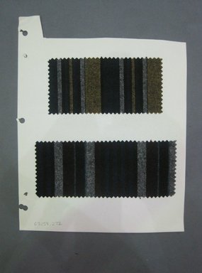 Fab-Tex Inc.. <em>Fabric Swatch</em>, 1963–1966. Wool, paper, sheet: 10 1/2 x 8 1/4 in. (26.7 x 21 cm). Brooklyn Museum, Gift of Fab-Tex Inc., 67.158.272 (Photo: Brooklyn Museum, CUR.67.158.272.jpg)