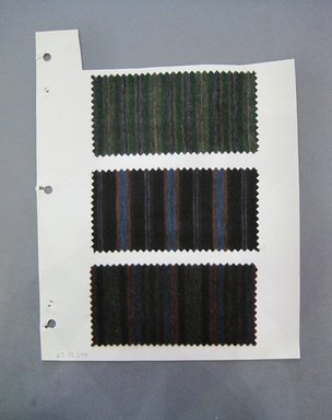 Fab-Tex Inc.. <em>Fabric Swatch</em>, 1963–1966. Wool, paper, sheet: 10 1/2 x 8 1/4 in. (26.7 x 21 cm). Brooklyn Museum, Gift of Fab-Tex Inc., 67.158.274 (Photo: Brooklyn Museum, CUR.67.158.274.jpg)