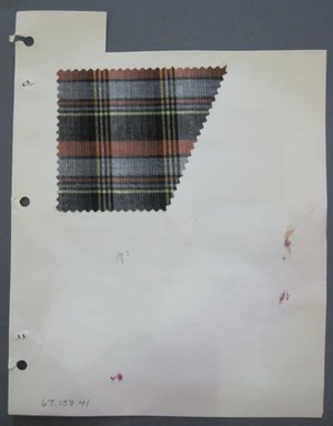 Fab-Tex Inc.. <em>Fabric Swatch</em>, 1963-1966. Cotton, sheet: 8 1/4 x 10 1/2 in. (21 x 26.7 cm). Brooklyn Museum, Gift of Fab-Tex Inc., 67.158.41 (Photo: Brooklyn Museum, CUR.67.158.41.jpg)