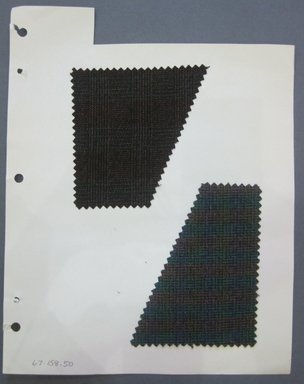 Fab-Tex Inc.. <em>Fabric Swatch</em>, 1963-1966. Wool-silk blend, sheet: 8 1/4 x 10 1/2 in. (21 x 26.7 cm). Brooklyn Museum, Gift of Fab-Tex Inc., 67.158.50 (Photo: Brooklyn Museum, CUR.67.158.50.jpg)