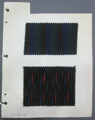Fab-Tex Inc.. <em>Fabric Swatch</em>, 1963-1966. Wool, sheet: 8 1/4 x 10 1/2 in. (21 x 26.7 cm). Brooklyn Museum, Gift of Fab-Tex Inc., 67.158.63 (Photo: Brooklyn Museum, CUR.67.158.63.jpg)