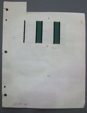 Fab-Tex Inc.. <em>Fabric Swatch</em>, 1963-1966. Cotton, sheet: 8 1/4 x 10 1/2 in. (21 x 26.7 cm). Brooklyn Museum, Gift of Fab-Tex Inc., 67.158.74 (Photo: Brooklyn Museum, CUR.67.158.74.jpg)