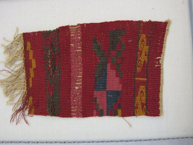 Inca. <em>Textile Fragment, undetermined</em>, 1400-1532. Cotton, camelid fiber, 4 3/4 × 2 1/2 in. (12.1 × 6.4 cm). Brooklyn Museum, Gift of Adelaide Goan, 67.159.14. Creative Commons-BY (Photo: , CUR.67.159.14_view01.jpg)