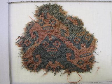 Chancay. <em>Textile Fragment, undetermined</em>, 600-1532. Camelid fiber, 3 1/4 × 3 9/16 in. (8.3 × 9 cm). Brooklyn Museum, Gift of Adelaide Goan, 67.159.23. Creative Commons-BY (Photo: , CUR.67.159.23_view01.jpg)