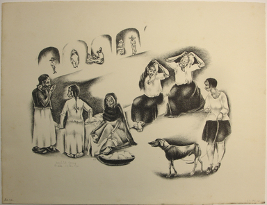 George Biddle (American, 1885–1973). <em>Washtub Gossip</em>, 1928. Lithograph, 12 x 15 3/4 in. (30.5 x 40 cm). Brooklyn Museum, Gift of George Biddle, 67.185.13. © artist or artist's estate (Photo: Brooklyn Museum, CUR.67.185.13.jpg)