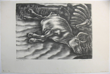 George Biddle (American, 1885–1973). <em>Death on the Plains</em>, 1936. Lithograph, 10 x 13 3/4 in. (25.4 x 34.9 cm). Brooklyn Museum, Gift of George Biddle, 67.185.28. © artist or artist's estate (Photo: Brooklyn Museum, CUR.67.185.28.jpg)