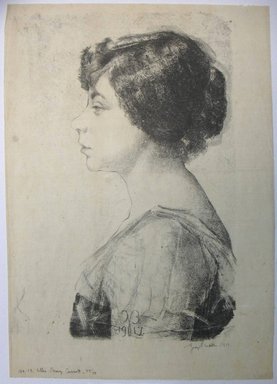 George Biddle (American, 1885-1973). <em>Ellen Mary Cassatt</em>, 1917. Lithograph, 15 5/8 x 10 3/4 in. (39.7 x 27.3 cm). Brooklyn Museum, Gift of George Biddle, 67.185.3. © artist or artist's estate (Photo: Brooklyn Museum, CUR.67.185.3.jpg)