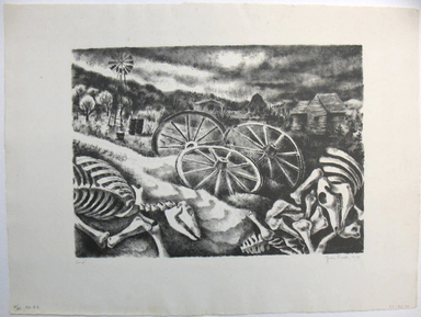 George Biddle (American, 1885–1973). <em>Sand!</em>, 1936. Lithograph, 10 x 13 7/8 in. (25.4 x 35.2 cm). Brooklyn Museum, Gift of George Biddle, 67.185.30. © artist or artist's estate (Photo: Brooklyn Museum, CUR.67.185.30.jpg)