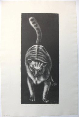 George Biddle (American, 1885-1973). <em>Pussy Cat, Pussy Cat, Where Have You Been</em>, 1937. Lithograph, 15 1/2 x 6 1/2 in. (39.4 x 16.5 cm). Brooklyn Museum, Gift of George Biddle, 67.185.33. © artist or artist's estate (Photo: Brooklyn Museum, CUR.67.185.33.jpg)