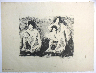 George Biddle (American, 1885–1973). <em>Nude Figures Seated, or Three Nudes</em>, 1921. Lithograph, 8 1/4 x 10 3/8 in. (21 x 26.4 cm). Brooklyn Museum, Gift of George Biddle, 67.185.4. © artist or artist's estate (Photo: Brooklyn Museum, CUR.67.185.4.jpg)