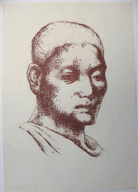 George Biddle (American, 1885-1973). <em>Young Buddhist Priest From Bangkok</em>. Lithograph, 14 3/8 x 9 3/4 in. (36.5 x 24.8 cm). Brooklyn Museum, Gift of George Biddle, 67.185.70. © artist or artist's estate (Photo: Brooklyn Museum, CUR.67.185.70.jpg)