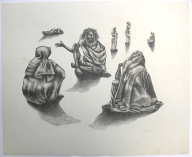 George Biddle (American, 1885-1973). <em>The Blind Singer of Ahmedabab</em>, 1959. Lithograph, 12 1/4 x 16 in. (31.1 x 40.6 cm). Brooklyn Museum, Gift of George Biddle, 67.185.76. © artist or artist's estate (Photo: Brooklyn Museum, CUR.67.185.76.jpg)