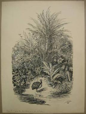 Reginald Birch (American, born London, England, 1856–1943). <em>Chapter V "The Animal Village," "How the Red Fox Lost His Dinner,"</em> 1940. Black ink with touches of white correction fluid on heavy wove paper, Sheet: 20 11/16 x 15 3/16 in. (52.5 x 38.6 cm). Brooklyn Museum, Gift of William G. Lord, 68.225.10 (Photo: Brooklyn Museum, CUR.68.225.10.jpg)