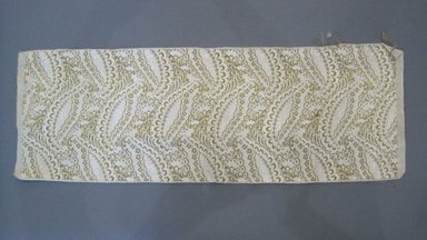  <em>Textile Swatch</em>, 1950s to 1960s. Cotton, metallic thread, 20 3/4 x 7 1/4 in. (52.7 x 18.4 cm). Brooklyn Museum, Gift of Mrs. Robert G. Olmsted and Constable MacCracken, 69.149.80.55 (Photo: Brooklyn Museum, CUR.69.149.80.55.jpg)