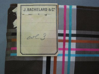 J. Bachelard & Cie. <em>Textile Swatch</em>, 1950s to 1960s. Silk, 22 x 7 1/4 in. (55.9 x 18.4 cm). Brooklyn Museum, Gift of Mrs. Robert G. Olmsted and Constable MacCracken, 69.149.81.2 (Photo: Brooklyn Museum, CUR.69.149.81.2_detail.jpg)
