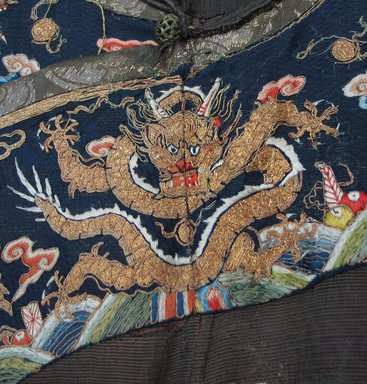  <em>Dragon Robe</em>, 1875-1908. Tapestry, Metallic thread Brooklyn Museum, Anonymous gift, 70.158.3. Creative Commons-BY (Photo: Brooklyn Museum, CUR.70.158.3_detail.jpg)