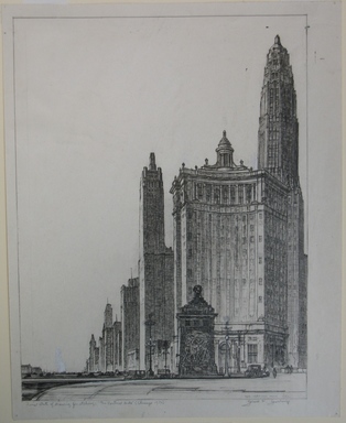 Gerald K. Geerlings (American, 1897–1998). <em>The Vertical Mile</em>, 1932. Graphite with touches of white correction fluid on wove paper, Sheet: 12 3/8 x 9 15/16 in. (31.4 x 25.2 cm). Brooklyn Museum, Gift in memory of Clarence John Marsman, 70.75.29 (Photo: Brooklyn Museum, CUR.70.75.29.jpg)