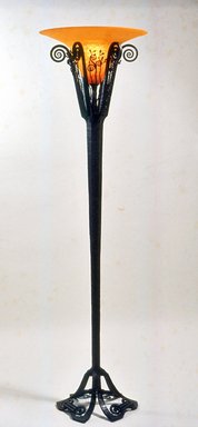 Edgar William Brandt (French, 1880-1960). <em>Les Algues (Floor Lamp)</em>, ca.1925. Glass, iron, 66 1/8 × 19 × 19 × 19 in., 43.5 lb. (168 × 48.3 × 48.3 × 48.3 cm, 19.73kg). Brooklyn Museum, Designated Purchase Fund, 71.14a-b. Creative Commons-BY (Photo: Brooklyn Museum, CUR.71.14.jpg)