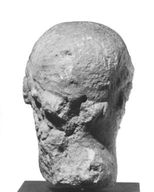 Syrian. <em>Head of a Priest</em>, 2nd century C.E. Limestone, 12 5/8 x 8 1/4 x 11 in. (32 x 21 x 28 cm). Brooklyn Museum, Gift of Mr. and Mrs. Carl L. Selden, 71.36. Creative Commons-BY (Photo: Brooklyn Museum, CUR.71.36_NegID_L512_53_print_bw.jpg)