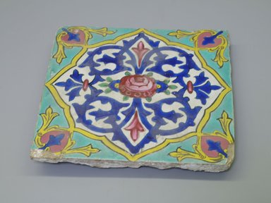  <em>Tile</em>, ca. 1830-1840. Ceramic, 7 11/16 x 1 1/8 x 7 5/8 in. (19.5 x 2.9 x 19.3 cm). Brooklyn Museum, Purchased with funds given by Mr. and Mrs. Charles K. Wilkinson, 72.90.1. Creative Commons-BY (Photo: Brooklyn Museum, CUR.72.90.1.jpg)