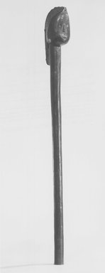 Lunda. <em>Ritual Staff</em>, late 19th or early 20th century. Wood, 23 3/4 x 3 1/2 in. (60.3 x 8.6 cm). Brooklyn Museum, Gift of Mr. and Mrs. John A. Friede, 74.121.8. Creative Commons-BY (Photo: Brooklyn Museum, CUR.74.121.8_print_threequarter_bw.jpg)