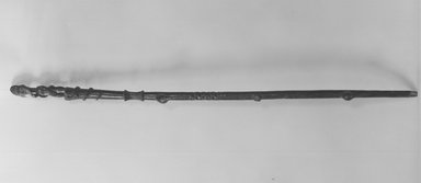 Asante. <em>Staff</em>, late 19th-early 20th century. Wood, length: 56 1/4 in. (142.8 cm). Brooklyn Museum, Gift of Marcia and John Friede, 74.121.9. Creative Commons-BY (Photo: Brooklyn Museum, CUR.74.121.9_print_bw.jpg)