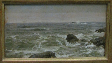 William Trost Richards (American, 1833–1905). <em>Marine Study</em>, 1890s. Oil on panel, 5 3/16 × 9 1/16 in. (13.2 × 23 cm). Brooklyn Museum, Gift of Edith Ballinger Price, 75.12.3 (Photo: Brooklyn Museum, CUR.75.12.3.jpg)