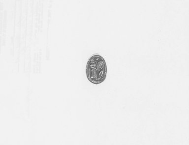 Ancient Near Eastern. <em>Scarab Form Magic Gem</em>, 5th-4th century B.C.E. Jasper, 3/8 x 7/16 x 5/8 in. (0.9 x 1.2 x 1.7 cm). Brooklyn Museum, Hagop Kevorkian Fund, 76.148. Creative Commons-BY (Photo: Brooklyn Museum, CUR.76.148_NegA_print_bw.jpg)