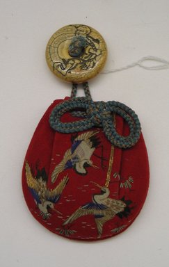  <em>Purse with Netsuke</em>, ca. 1900. Felt, ivory, purse only: 4 1/4 in. (10.8 cm). Brooklyn Museum, Gift of Mrs. Harry McLeod, 76.153.2. Creative Commons-BY (Photo: Brooklyn Museum, CUR.76.153.2_view1.jpg)